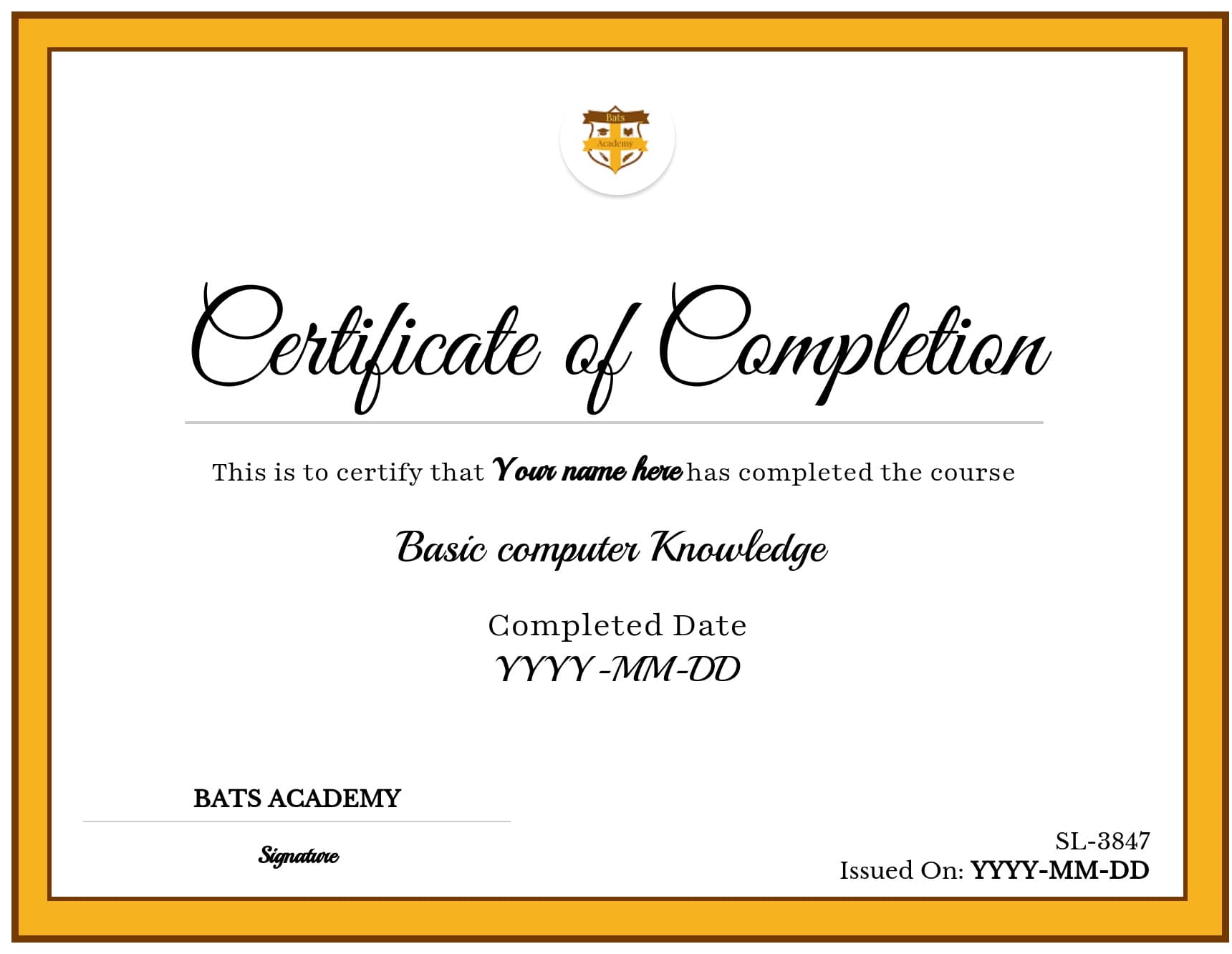 Course Certificate